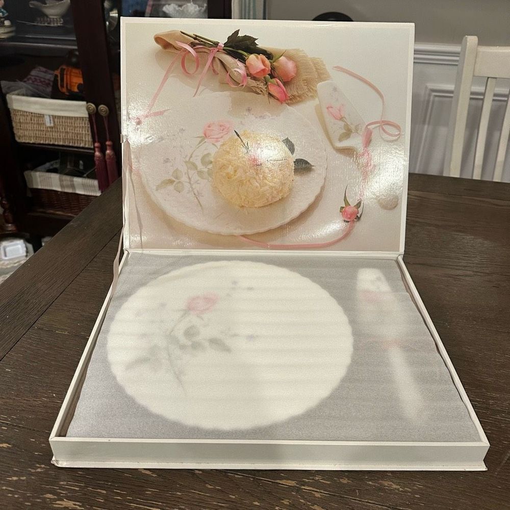 Mikasa April Rose Cake Server Plate & Slicer 1980s Vintage Bone China New‎